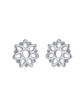 Pendientes de presión mandala floral calado en Plata de Ley 925