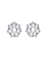 Pendientes de presión mandala floral calado en Plata de Ley 925