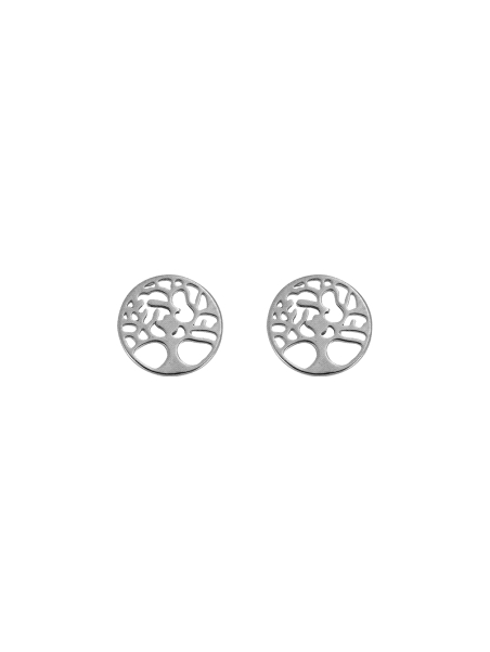 Pendientes de presión árbol de la vida calado en Plata de Ley 925