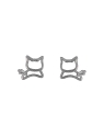 Pendientes de presión gato calado con circonita blanca