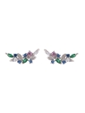 Pendientes de presión rama multicolor con circonitas de color