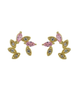 pendientes-de-presion-dorados-laurel-pink-circonitas-colores