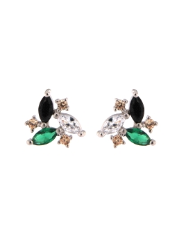 Pendientes de presión marqués multicolor plata