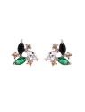 Pendientes de presión marqués multicolor plata