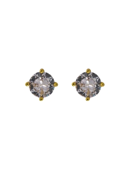 Pendientes de presión garra 7 mm dorados con circonita blanca