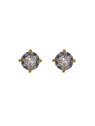 Pendientes de presión garra 7 mm dorados con circonita blanca