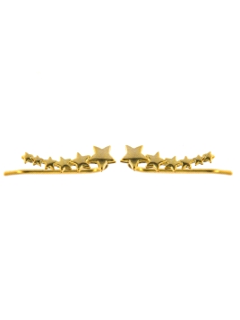 <p>Pendiente Estrella Dorado Liso en todo su alrededor en Plata de Primera Ley. </p>
<ul>
<li><strong>Material: </strong>Plata d