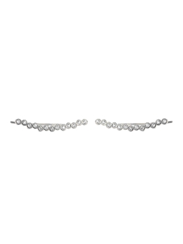 <p>Pendiente Trepador Circonitas en todo su alrededor en Plata de Primera Ley. </p>
<ul>
<li><strong>Material: </strong>Plata de