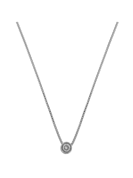 <p>Cadena de plata de 45 cm adornado con una circonita blanca con 4.40 mm</p>
<p>Material: Plata de Ley 925</p>
<p>Acabado: Baño