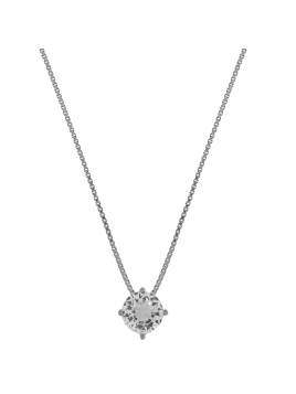 Gargantilla plata punto de luz 7 mm con circonita blanca y engaste de garras