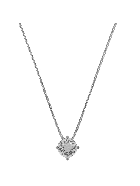 Gargantilla plata punto de luz 7 mm con circonita blanca y engaste de garras