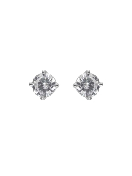Pendientes de presión garra con circonita blanca de 5 mm