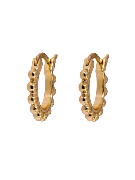 Aros lisos bañados en oro con brillo, Plata 925 MM- Joyas Marisol