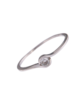 Anillo solitario sencillo  circonita, Plata 925 MM- Joyas Marisol