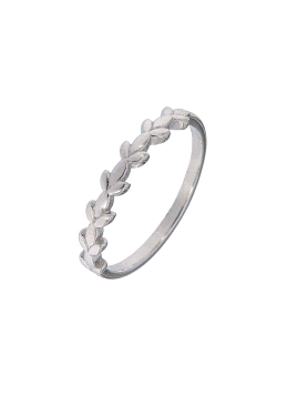 Anillo de Plata Hojas Lisos, Plata 925 MM- Joyas Marisol