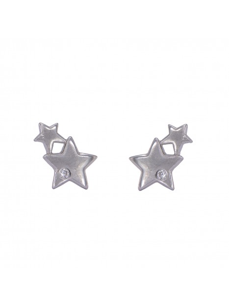 Pendientes de presión trío de estrellas con circonita blanca