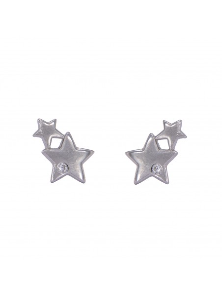 Pendientes de presión trío de estrellas con circonita blanca