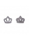 Pendientes de presión coronas lisa y circonitas plata