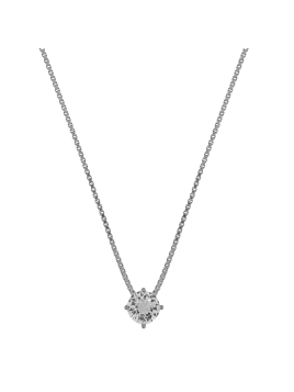 Gargantilla plata punto de luz 4 mm con circonita blanca y engaste de garras