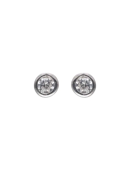 Pendientes chatón con circonita blanca de 5 mm