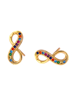 Pendientes de presión infinito con circonitas multicolor