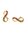 Pendientes de presión infinito con circonitas multicolor