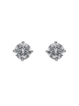 Pendientes de presión garra con circonita blanca de 7 mm