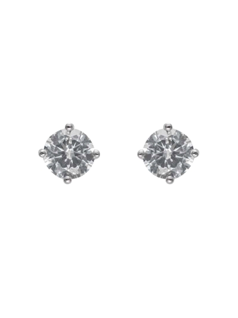 Pendientes de presión garra con circonita blanca de 7 mm