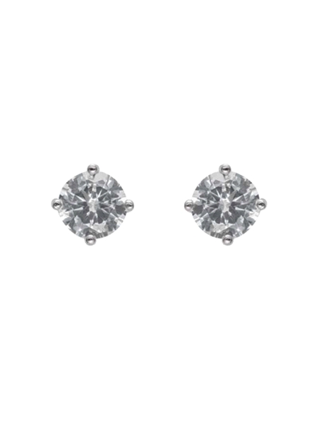 Pendientes de presión garra con circonita blanca de 7 mm