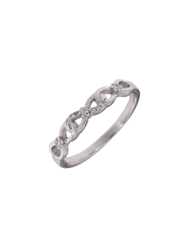 Precioso Anillo de Plata de infinito elaborado en plata con circonitas Plata de Primera de Ley. <BR><BR>COMPOSICIÓN<BR><BR>Mater