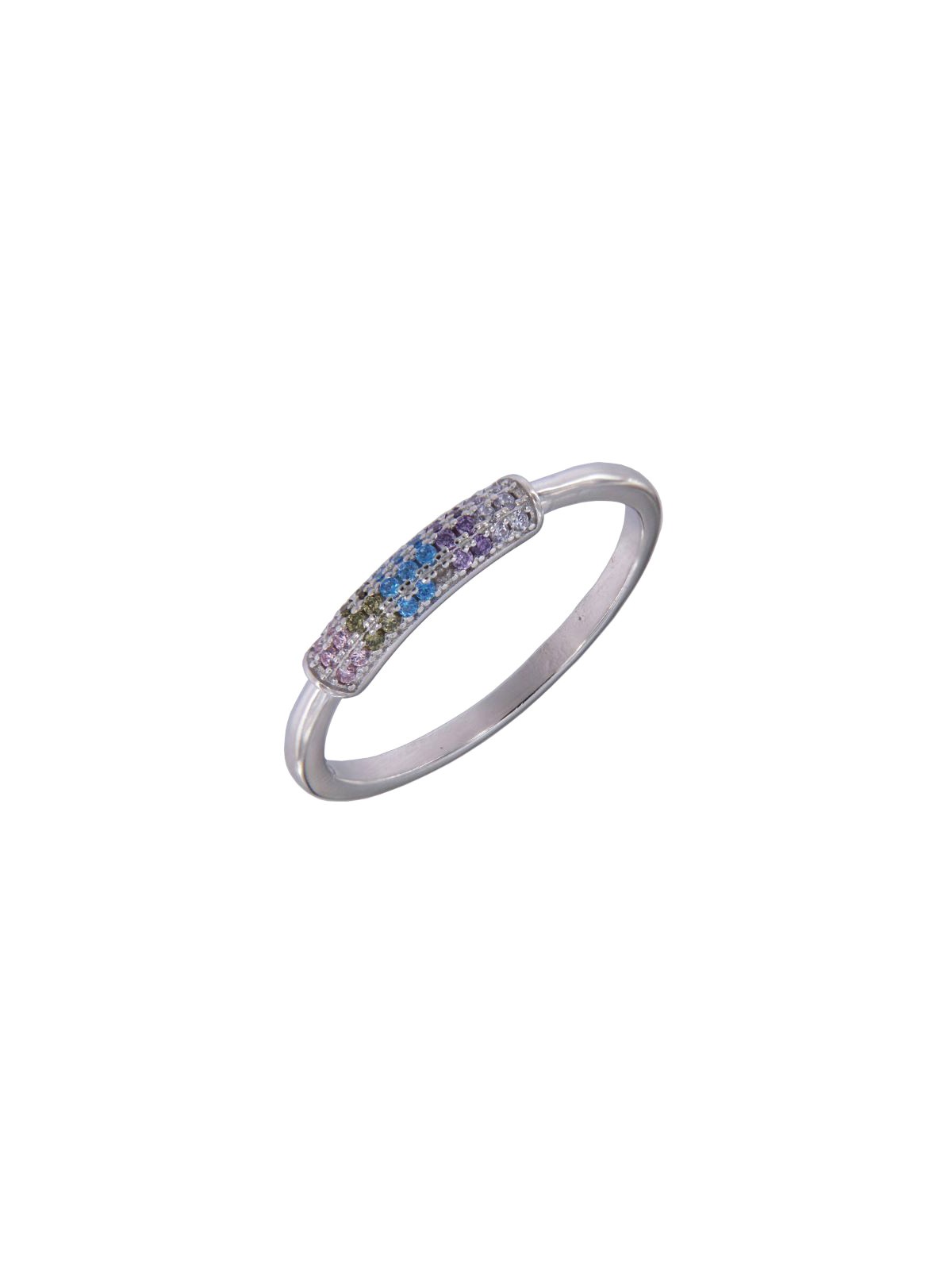 ANILLO CIRCONITA COLORES PLATA