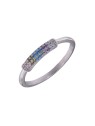 ANILLO CIRCONITA COLORES PLATA