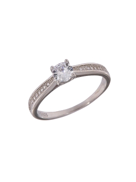 Precioso Anillo de Plata solitario con circonitas elaborado en plata con circonitas Plata de Primera de Ley. <BR><BR>COMPOSICIÓN