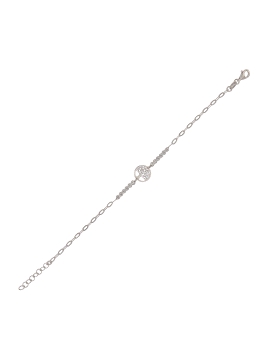 Gargantilla con dos círculos entrelazados, uno con circonitas de Plata 925 mm. Perfecta para tus looks más bohemios.