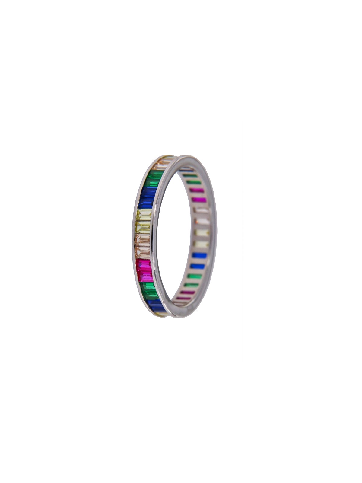 Alianza de Plata Multicolor con Circonitas en Plata 925