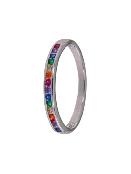 alianza de plata 925 con circonitas de colores redondas