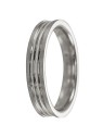 Alianza de Plata de Ley 925 con doble ranura brillante central de 4 mm