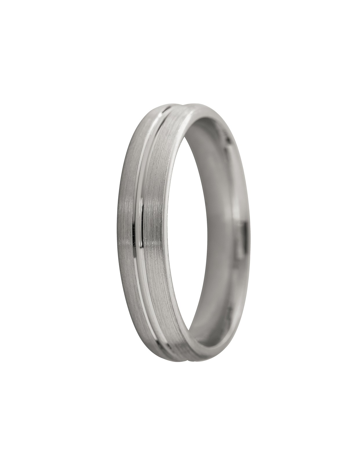 alianza plata ranura mate brillo