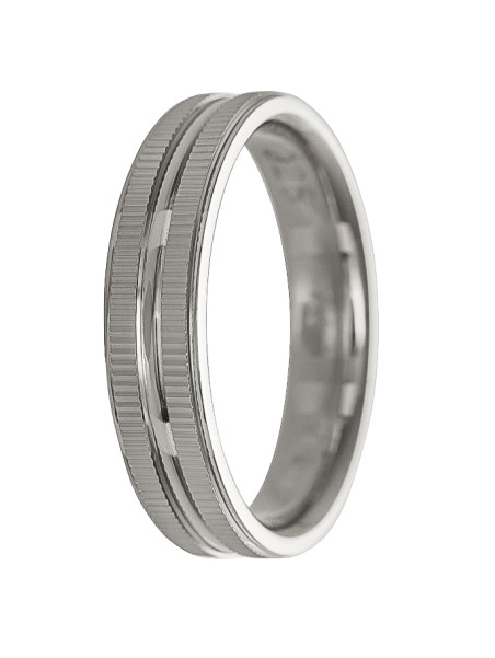 alianza plata brillante ranura 925