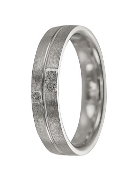 alianza de boda ranura central y circonita