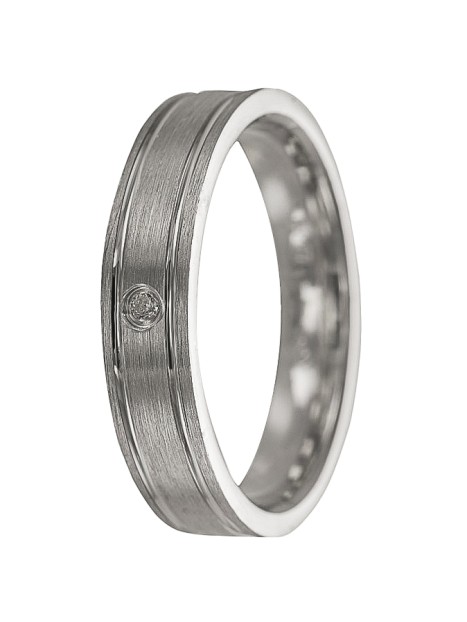 alianza de plata 925 con ranuras y circonita 4 mm