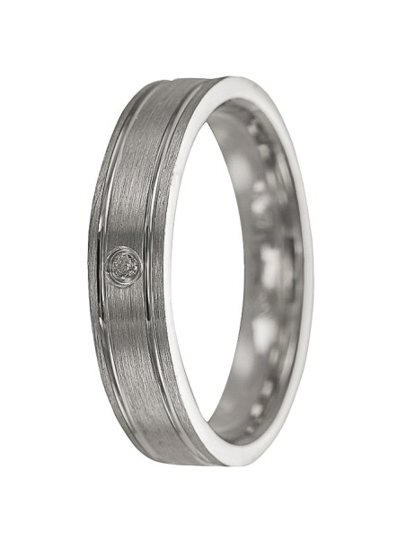 alianza de plata 925 con ranuras y circonita 4 mm