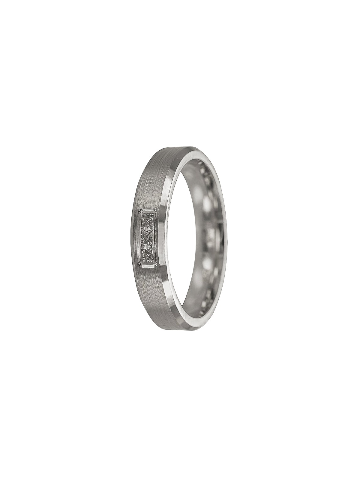 Alianza de plata con detalle rectangular de circonitas