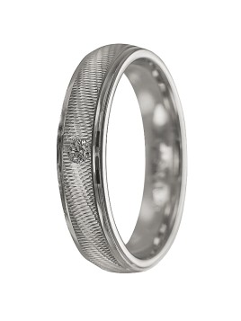 alianza de plata con circonita central decorado 4 mm