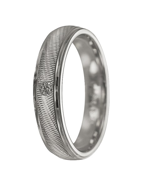 alianza de plata con circonita central decorado 4 mm