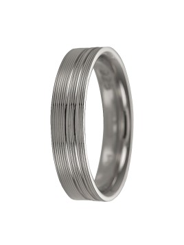 alianza de plata con líneas brillantes en el centro 5 mm