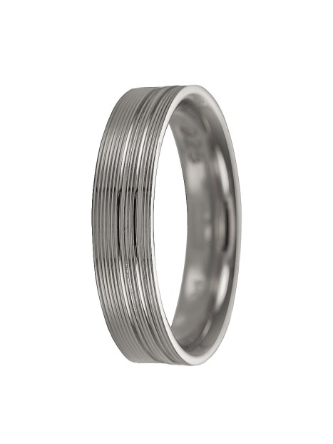 alianza de plata con líneas brillantes en el centro 5 mm