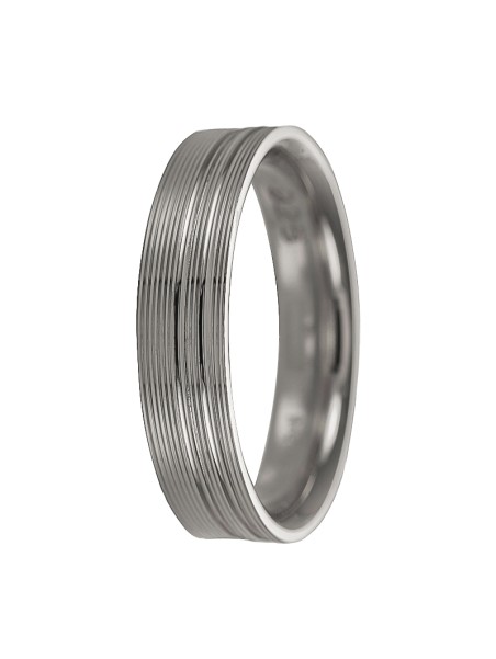 alianza de plata con líneas brillantes en el centro 5 mm