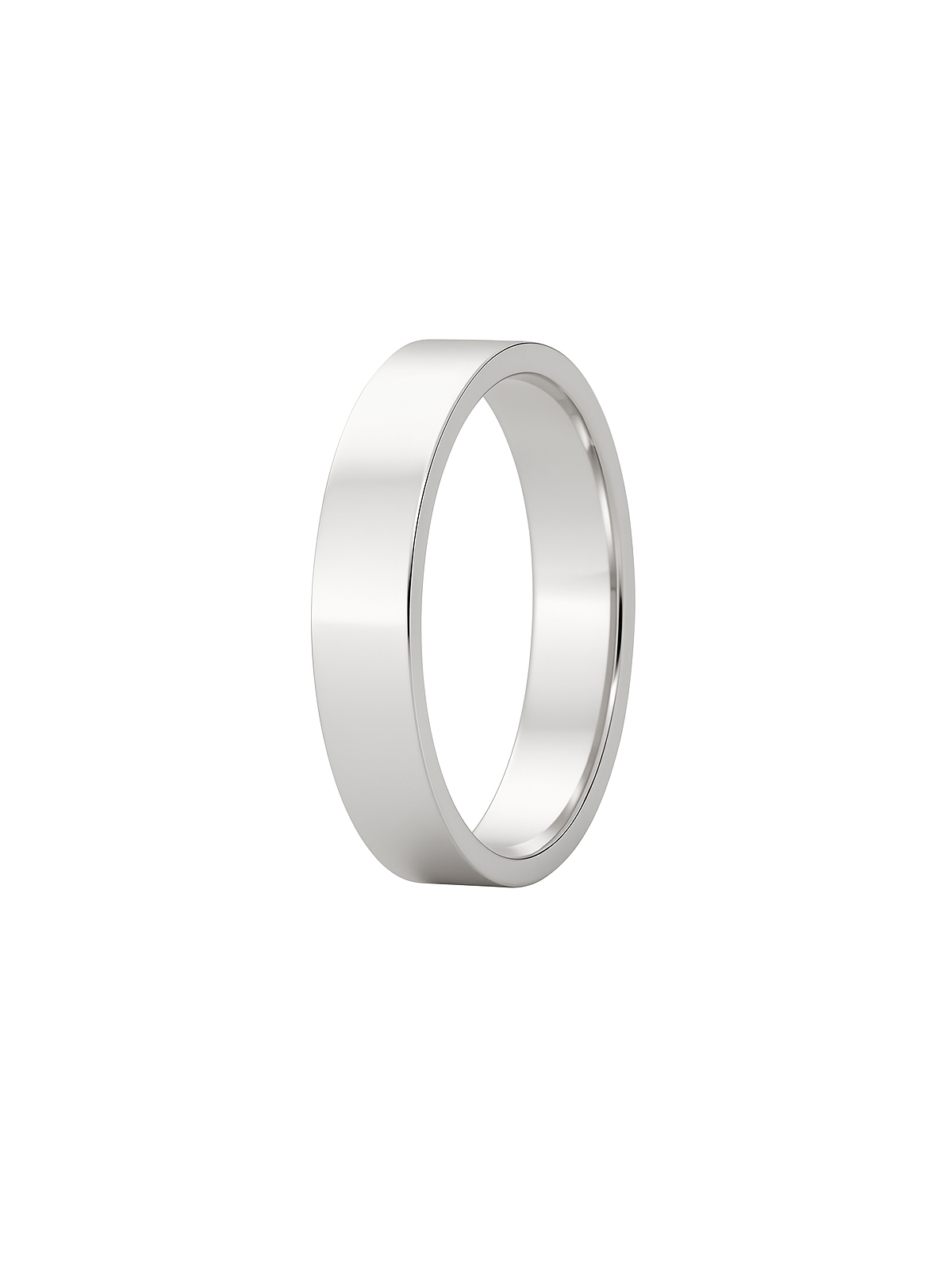 Alianza de plata lisa efecto brillo de 4 mm