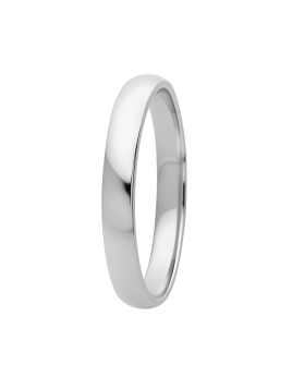 alianza de plata media caña de 2.52 mm plata de boda lisa